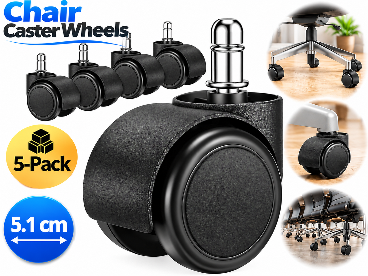 Office Chair Caster Wheels 5 Pack