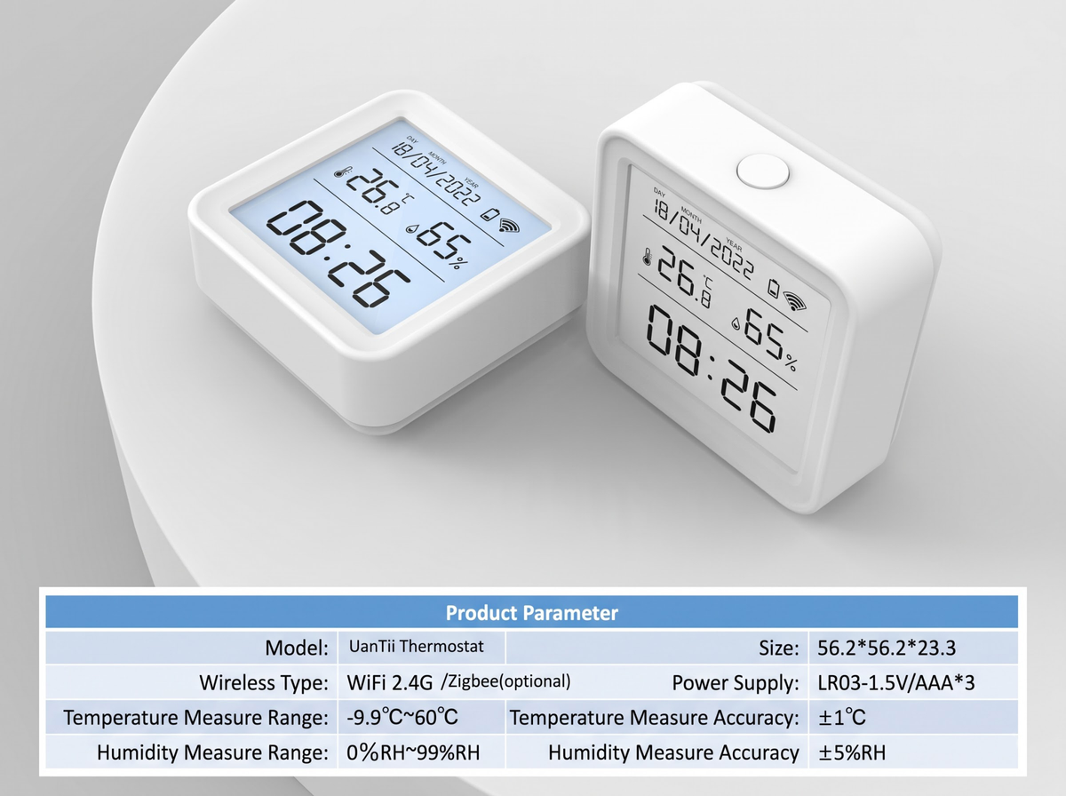 Temperature and Humidity Meter WiFi Smart Digital Thermometer Hygrometer