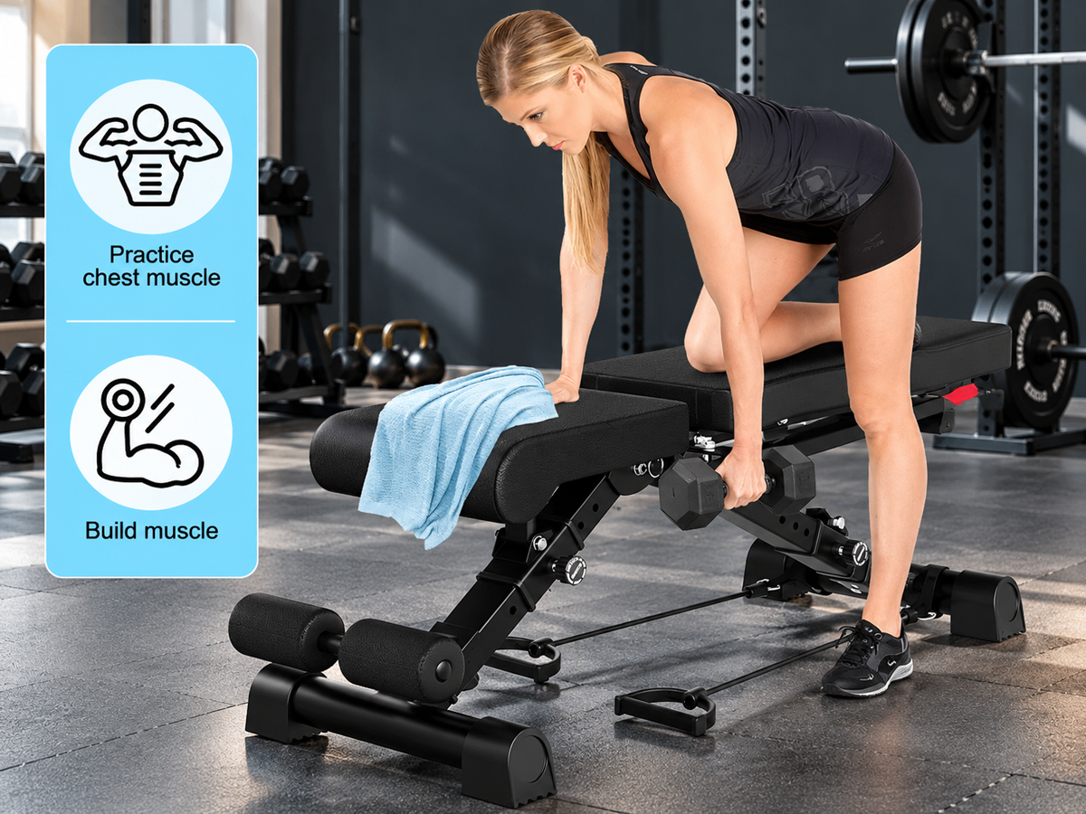 Adjustable Weight Bench Foldable Home Gym Strength Training Bench