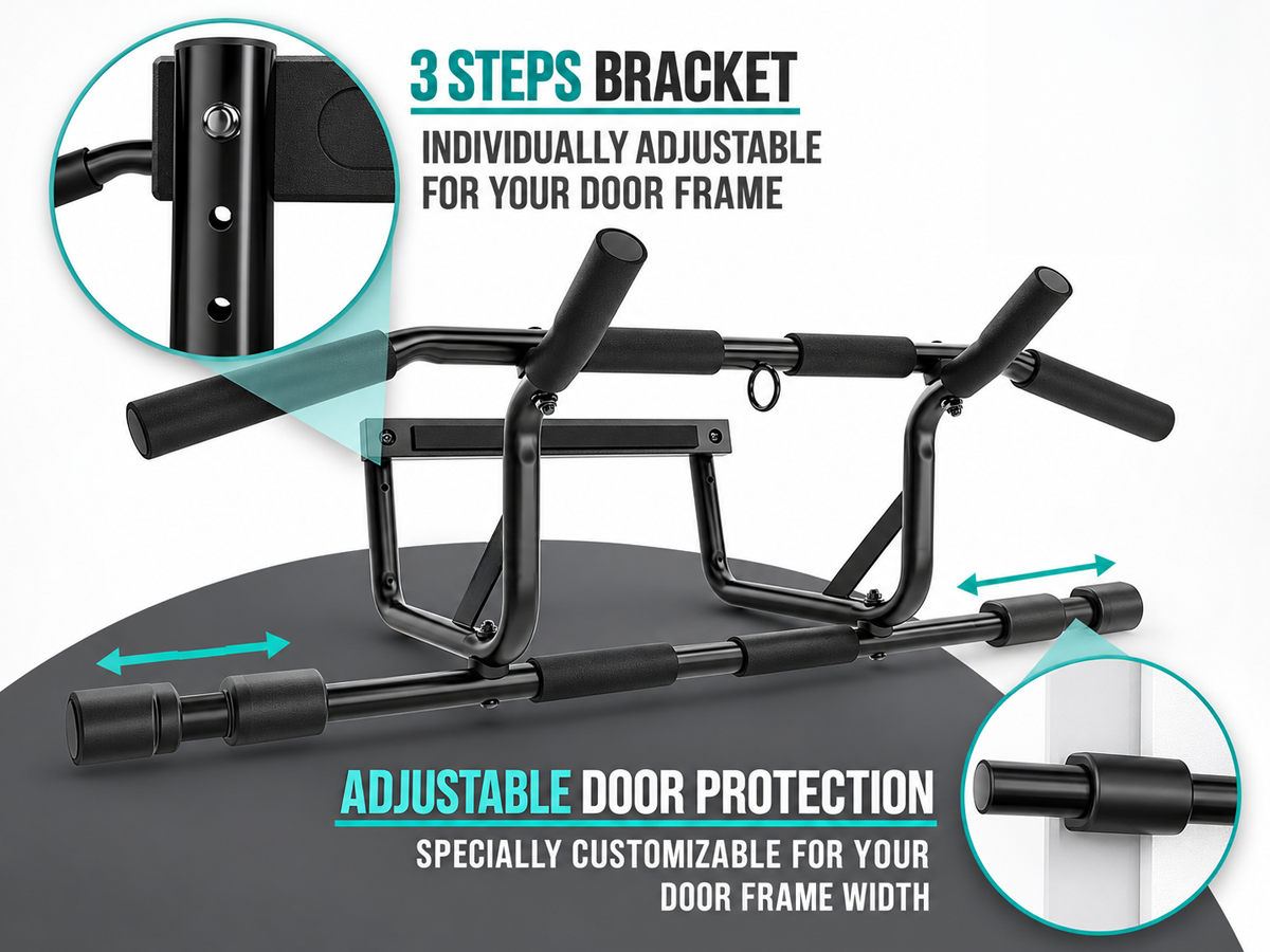 Doorway Pull Up Bar Adjustable No Drill Chin Up Bar Home Gym Fitness Equipment