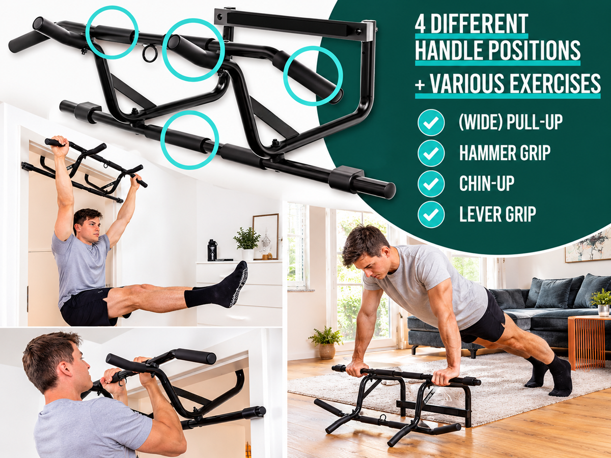 Doorway Pull Up Bar Adjustable No Drill Chin Up Bar Home Gym Fitness Equipment