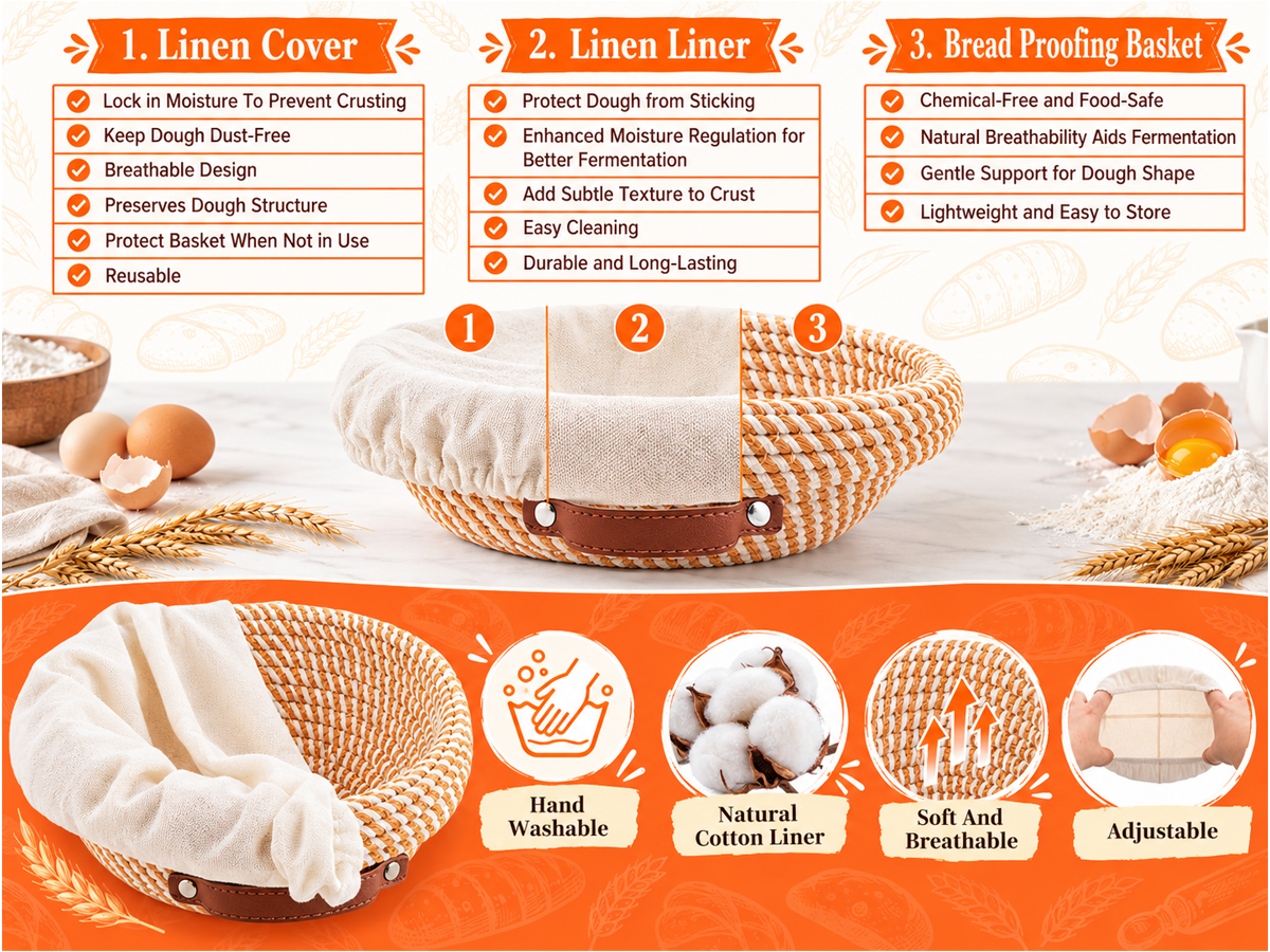 Sourdough Starter Kit Complete Bread Baking Set with Proofing Baskets Jar and Bread Making Tools