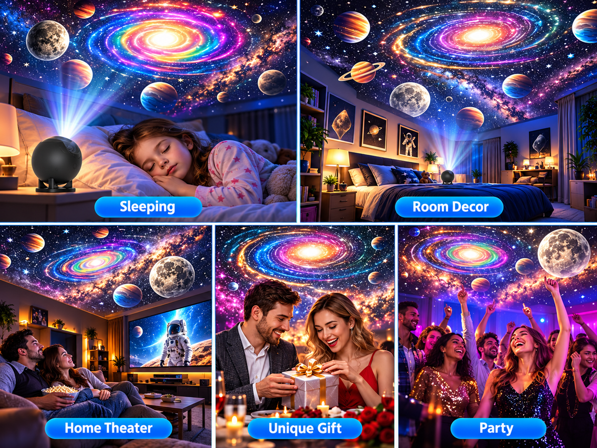 Galaxy Star Projector RGB LED Night Light 12 Scenes Ceiling Lamp