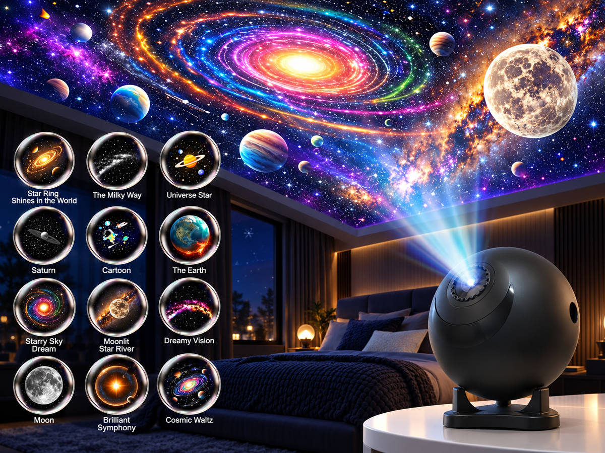 Galaxy Star Projector RGB LED Night Light 12 Scenes Ceiling Lamp