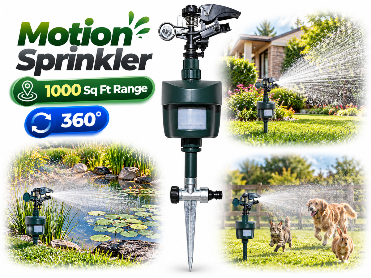 Motion Activated Sprinkler Repellent Outdoor Garden Animal Deterrent