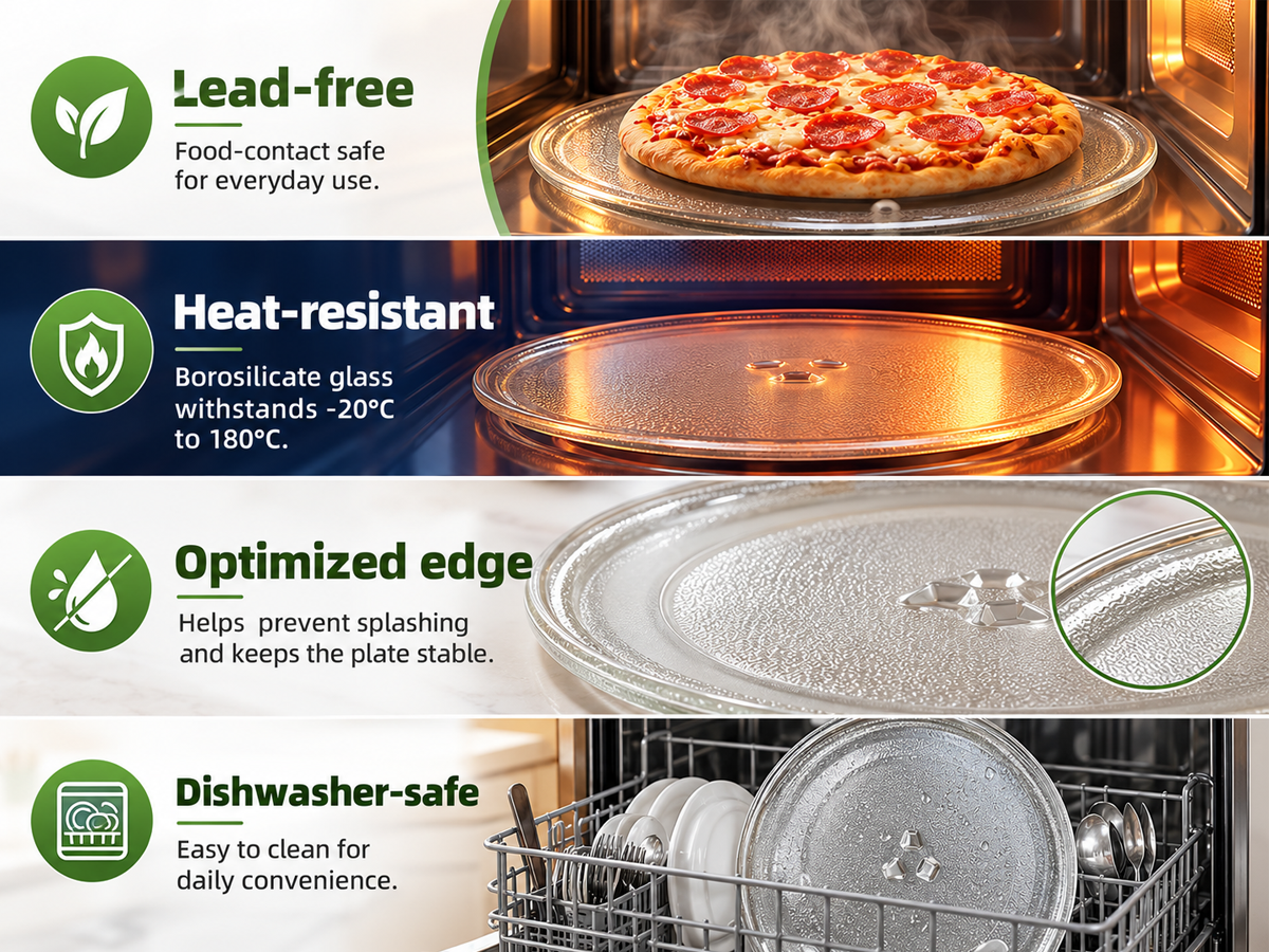 Microwave Plate 31.5 cm Universal Glass Turntable