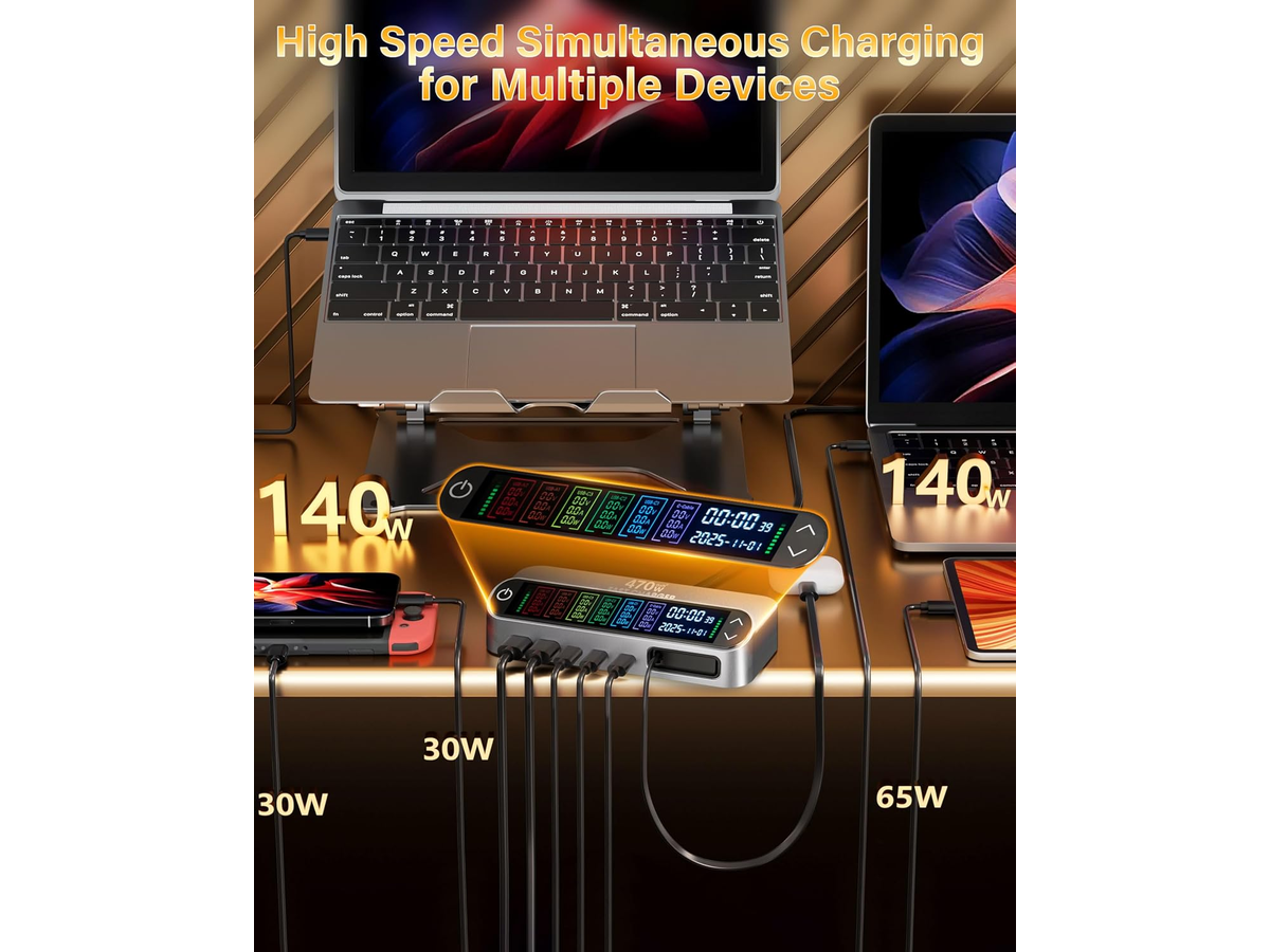 470W USB C Charging Station GaN Fast Charger