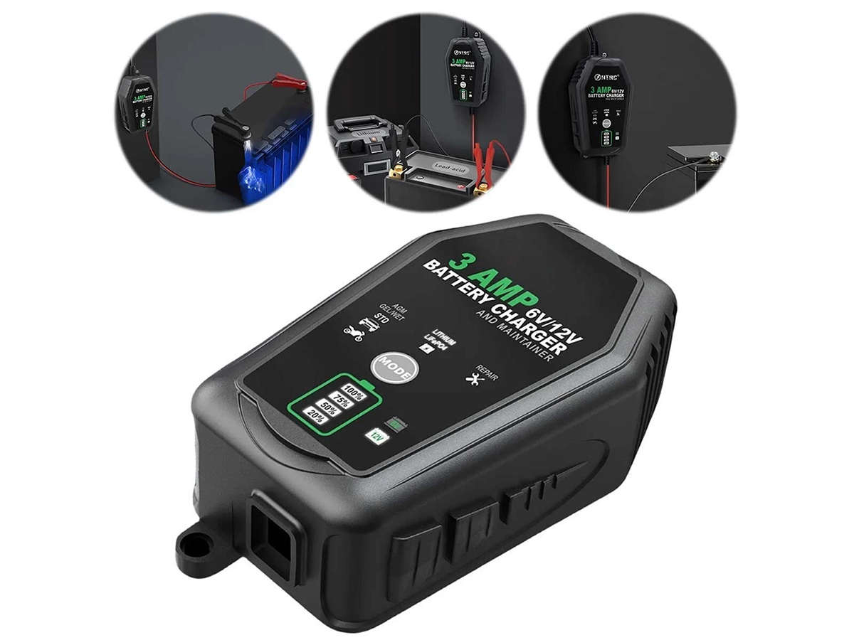 Car Battery Charger 6V 12V 3A Automatic Trickle Charger
