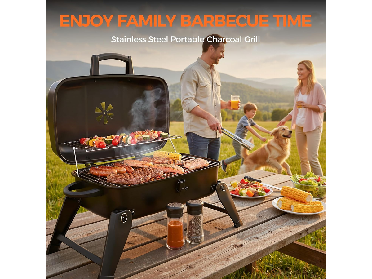 Portable Charcoal Grill Foldable BBQ Grill Outdoor Camping Barbecue