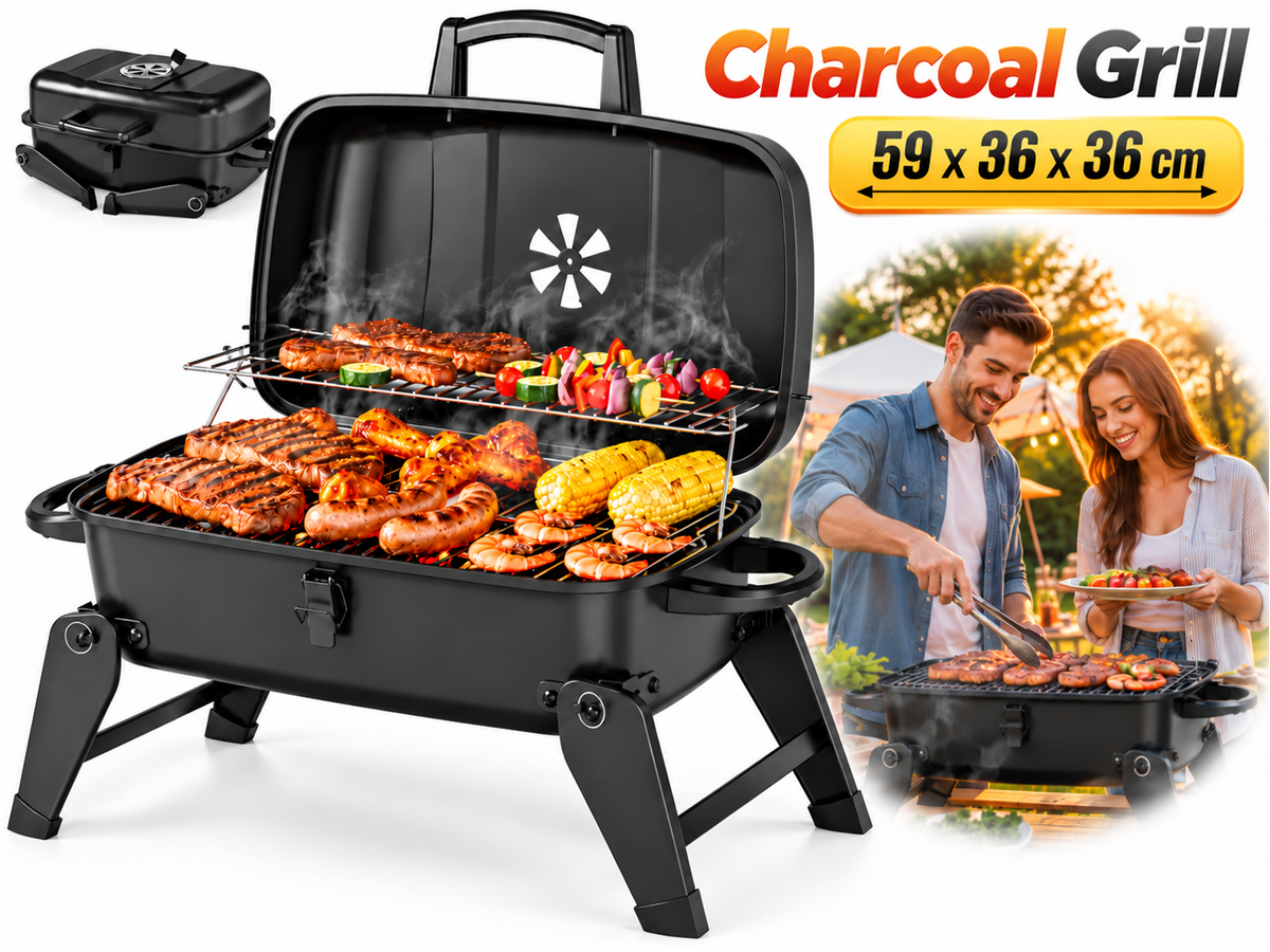 Portable Charcoal Grill Foldable BBQ Grill Outdoor Camping Barbecue