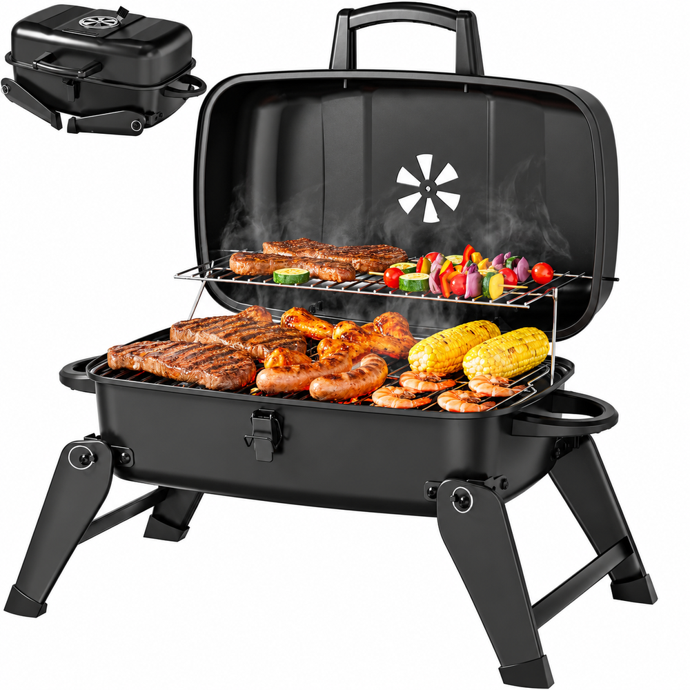 Portable Charcoal Grill Foldable BBQ Grill Outdoor Camping Barbecue