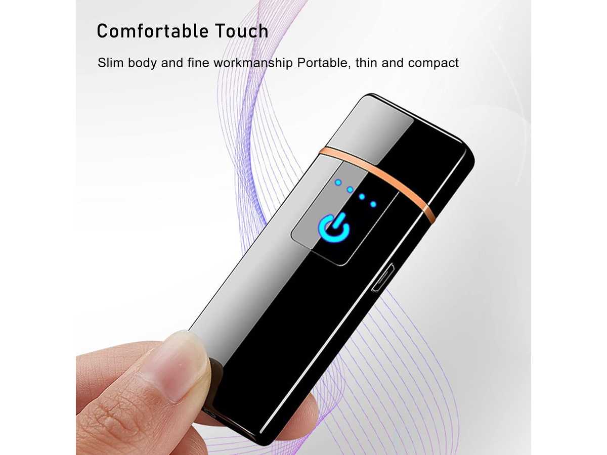 Electric Lighter Rechargeable USB Windproof Flameless