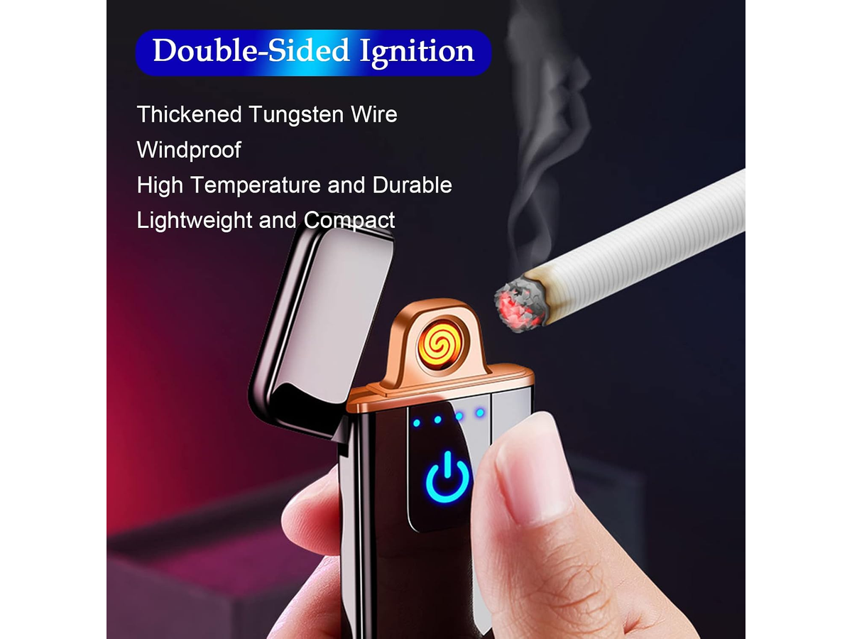 Electric Lighter Rechargeable USB Windproof Flameless