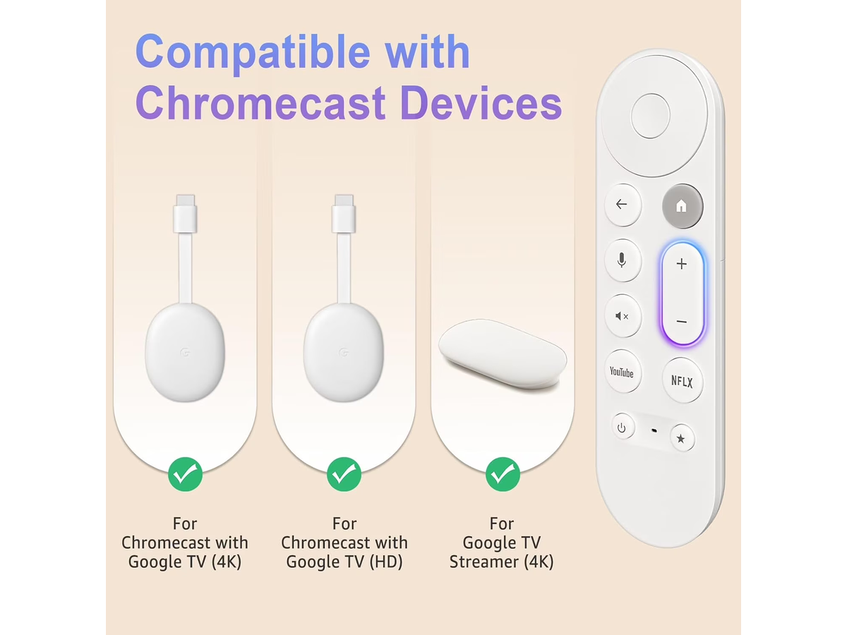 Google Chromecast Remote Voice Replacement Control for Google TV 4K HD Streamer