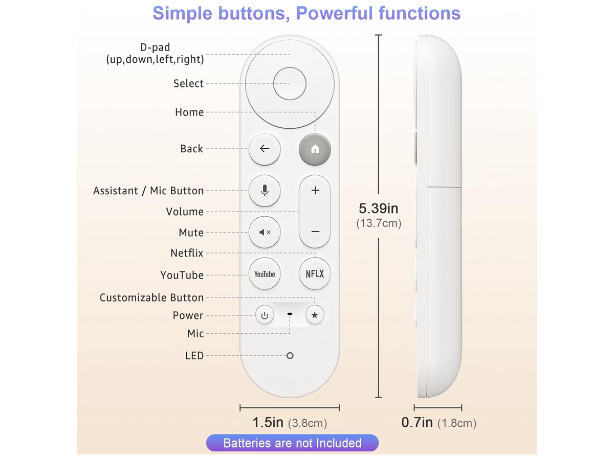 Google Chromecast Remote Voice Replacement Control for Google TV 4K HD Streamer