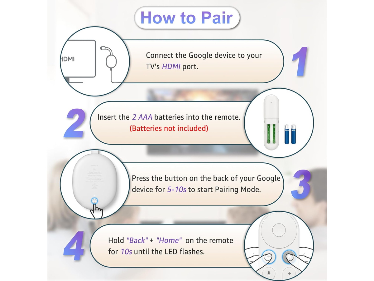 Google Chromecast Remote Voice Replacement Control for Google TV 4K HD Streamer