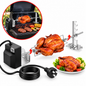 Electric BBQ Rotisserie Grill Kit Stainless Steel with Motor and Meat Forks