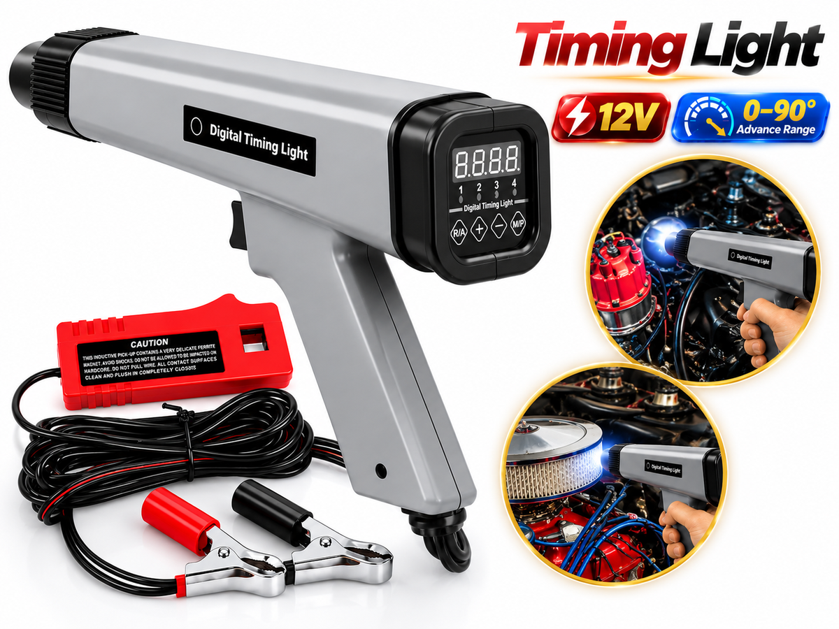 Digital Timing Light with Tachometer 12V Ignition Timing Gun Xenon Strobe