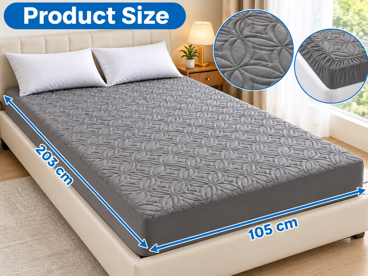 Waterproof Mattress Protector Deep Pocket Breathable Mattress Cover 153 X 203cm
