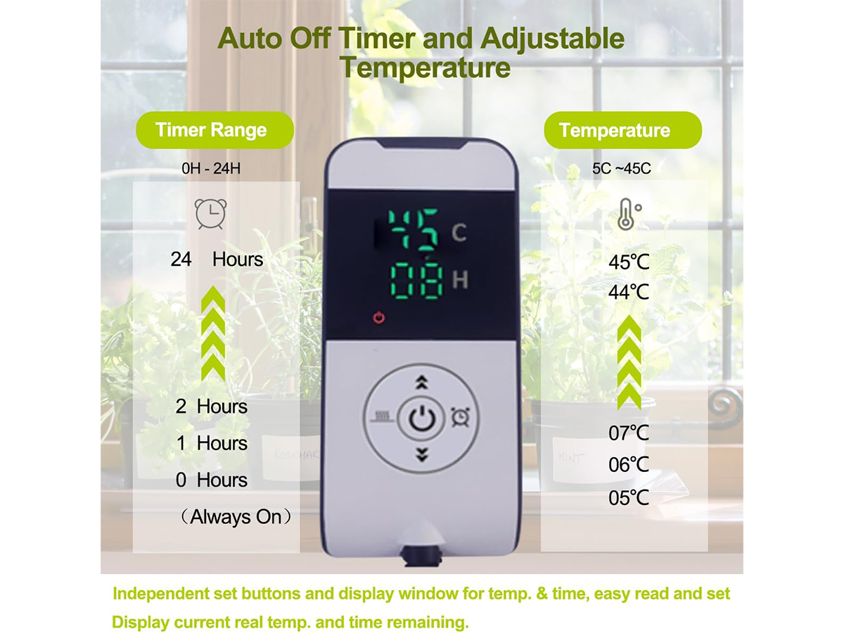 Seedling Heat Mat with Thermostat Timer Plant Germination Heating Pad
