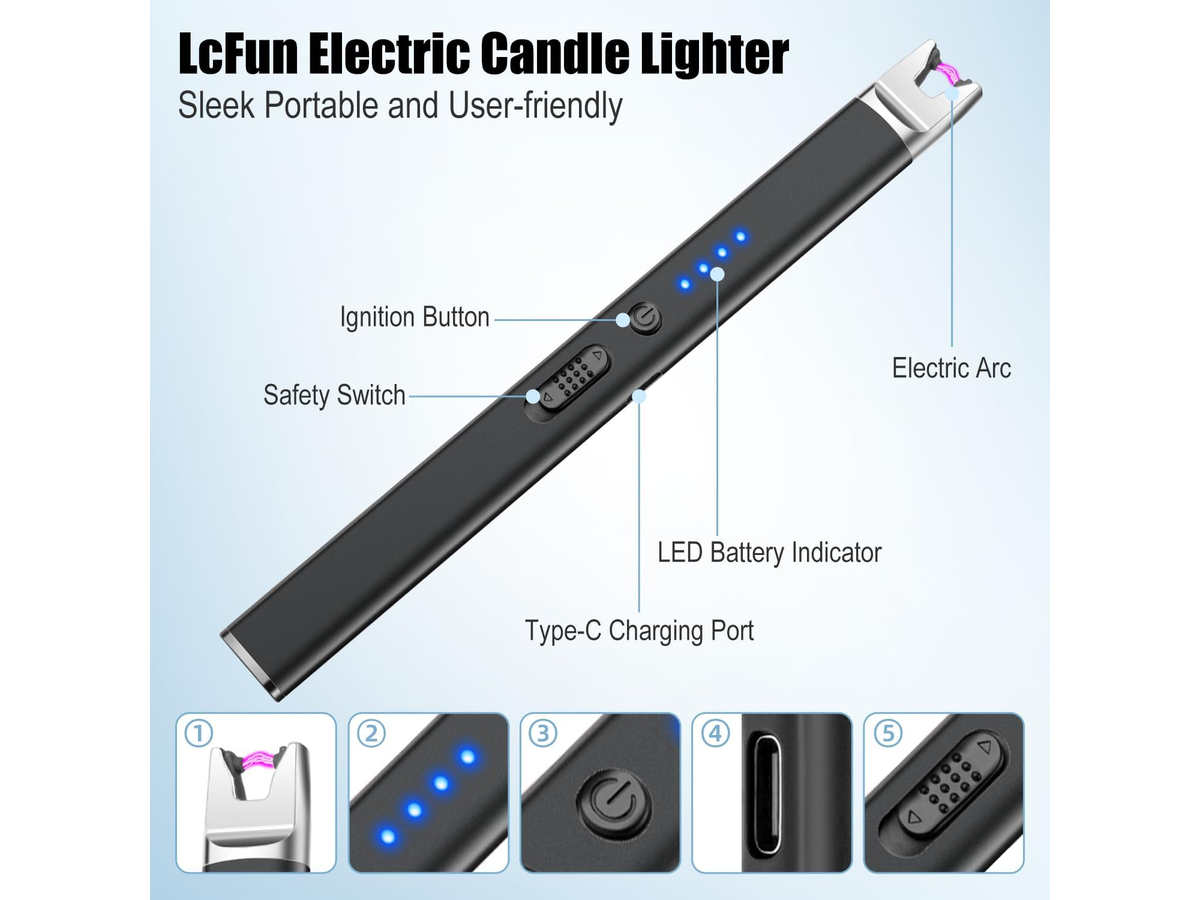 Electric Lighter Rechargeable 2 Pack USB Plasma Arc Candle Lighter