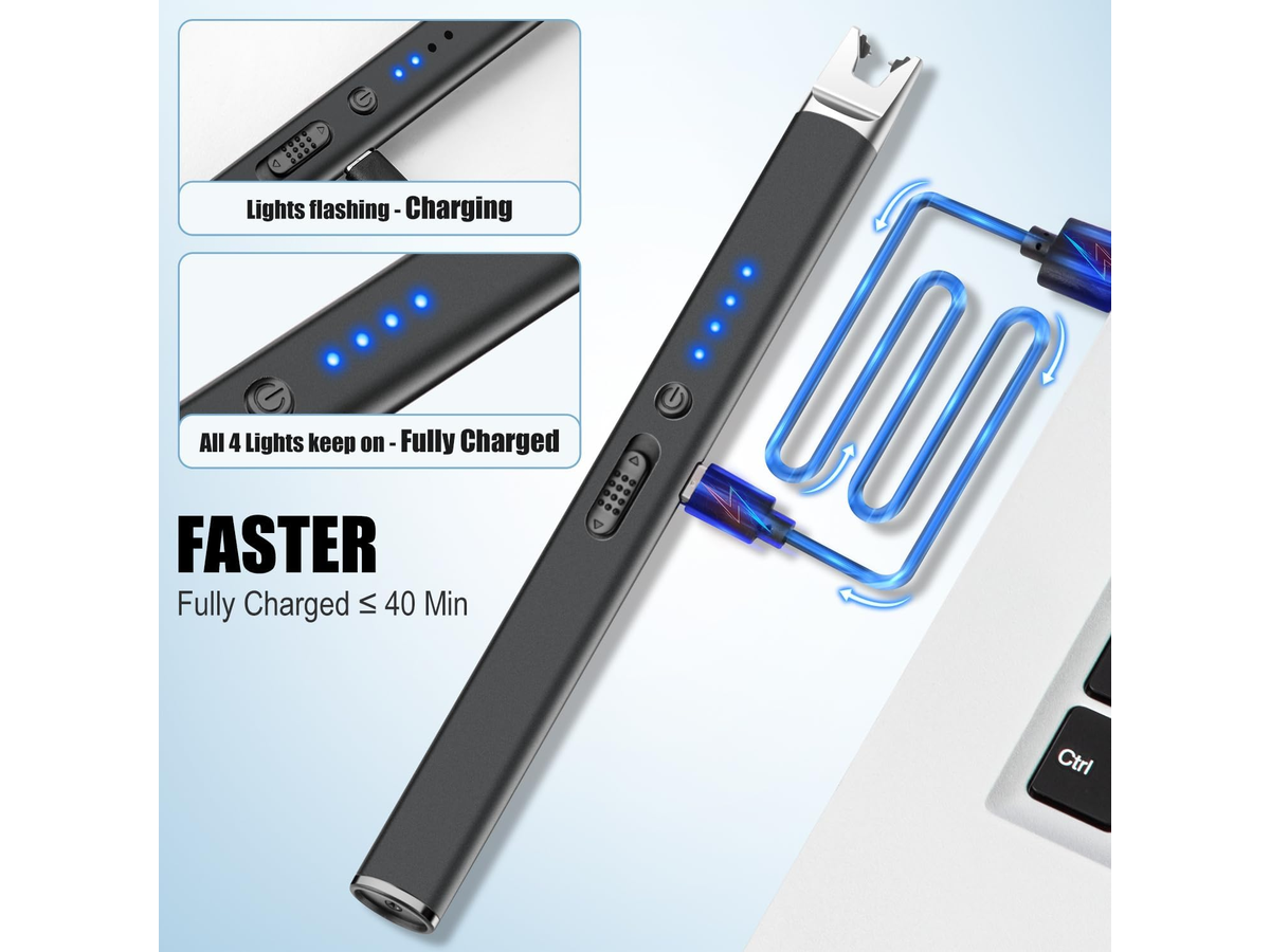 Electric Lighter Rechargeable 2 Pack USB Plasma Arc Candle Lighter