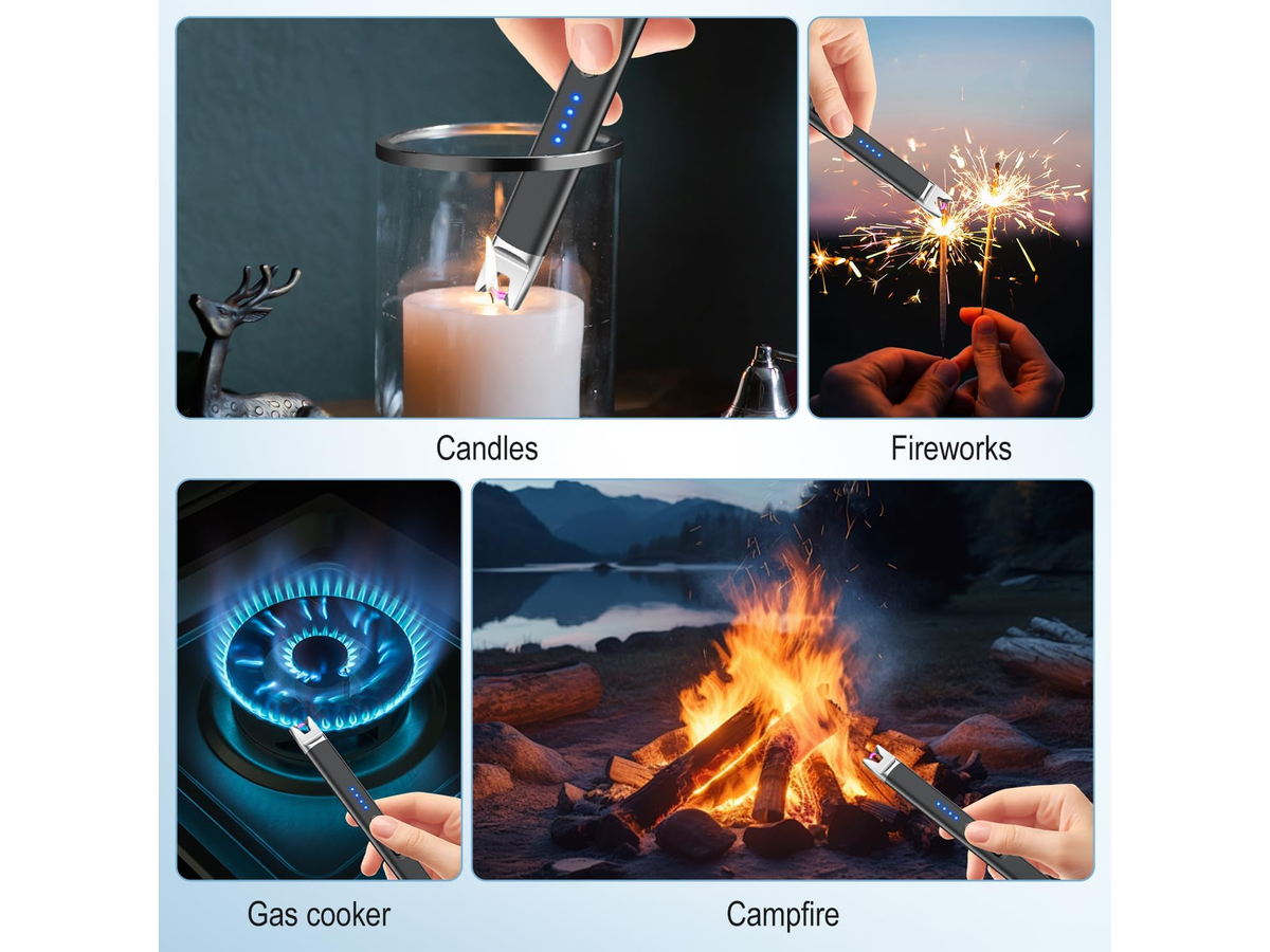 Electric Lighter Rechargeable 2 Pack USB Plasma Arc Candle Lighter