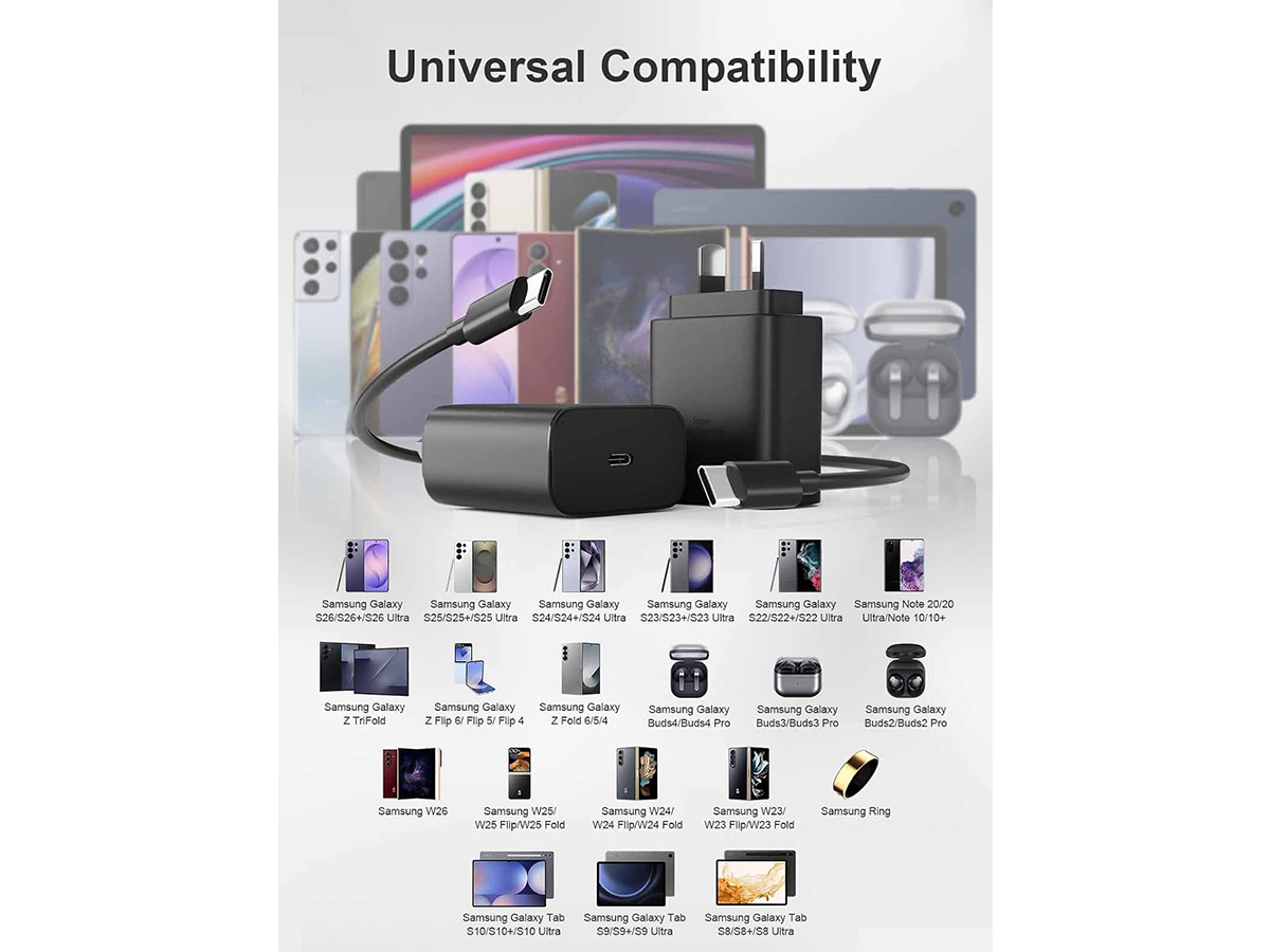 45W USB C Charger Samsung Galaxy Super Fast Charging Type C