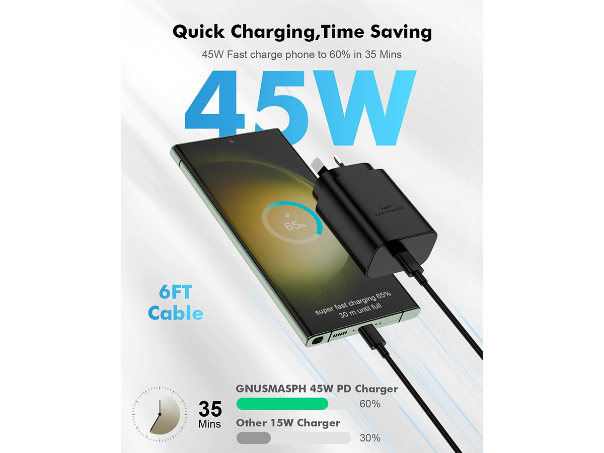 45W USB C Charger Samsung Galaxy Super Fast Charging Type C