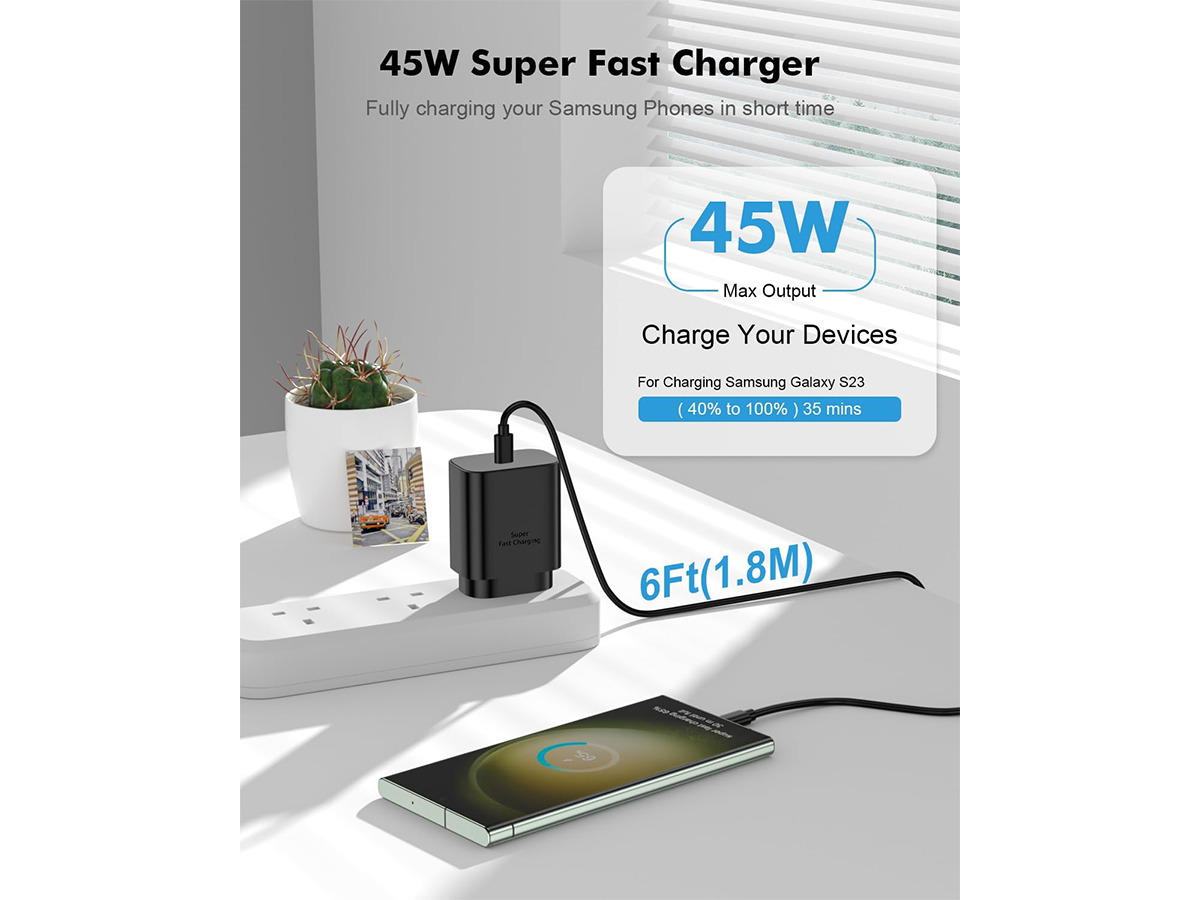 45W USB C Charger Samsung Galaxy Super Fast Charging Type C