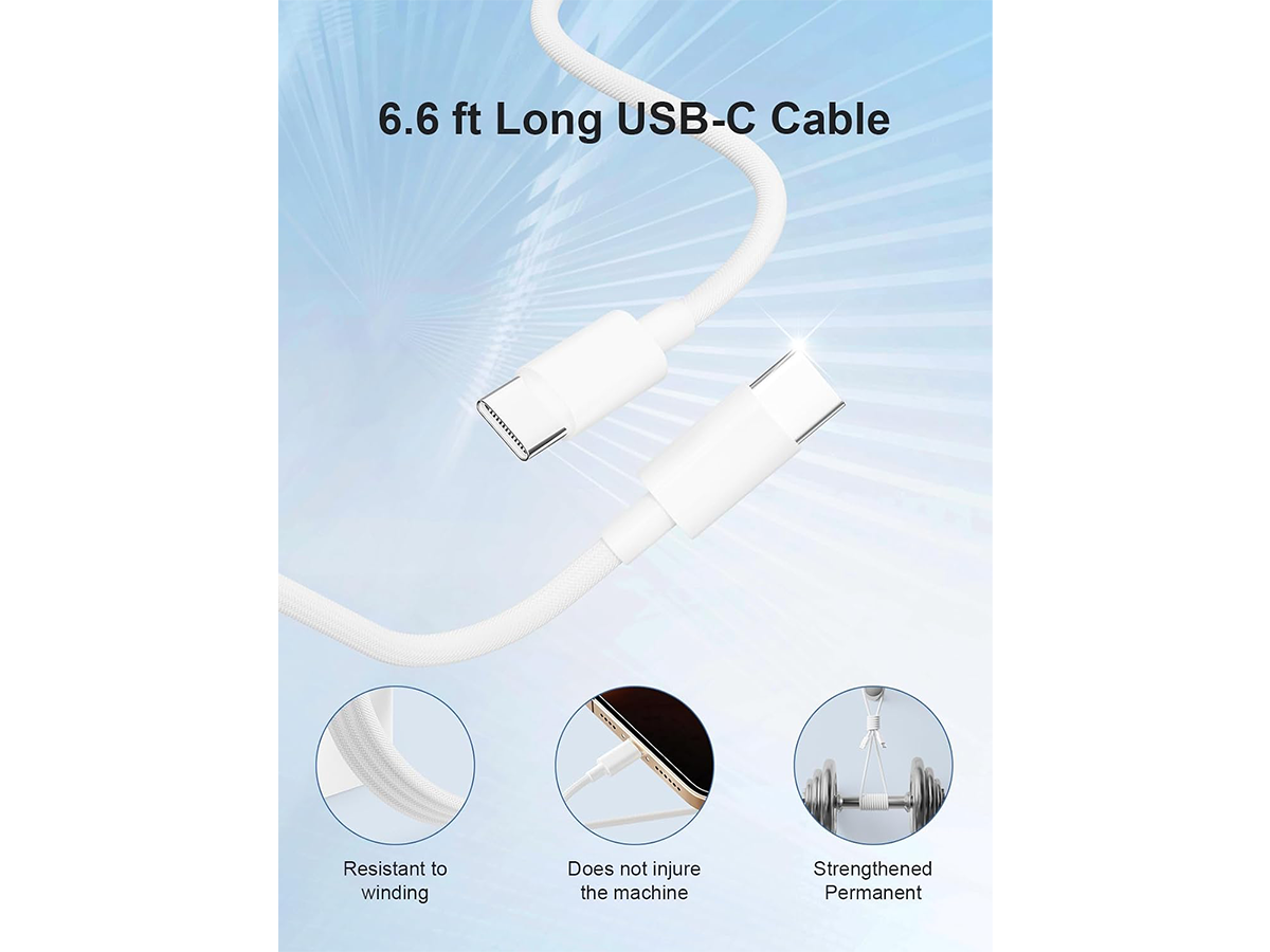 20W USB C Fast Charger iPhone PD Wall Adapter with 2M Cable
