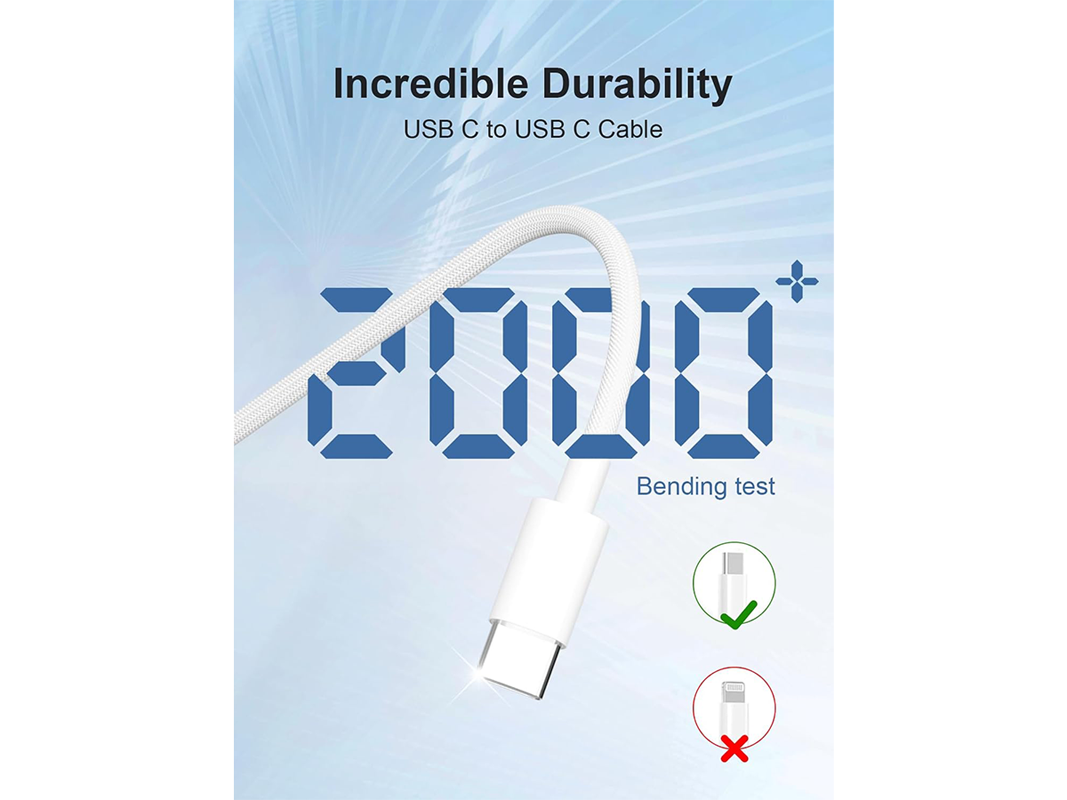20W USB C Fast Charger iPhone PD Wall Adapter with 2M Cable
