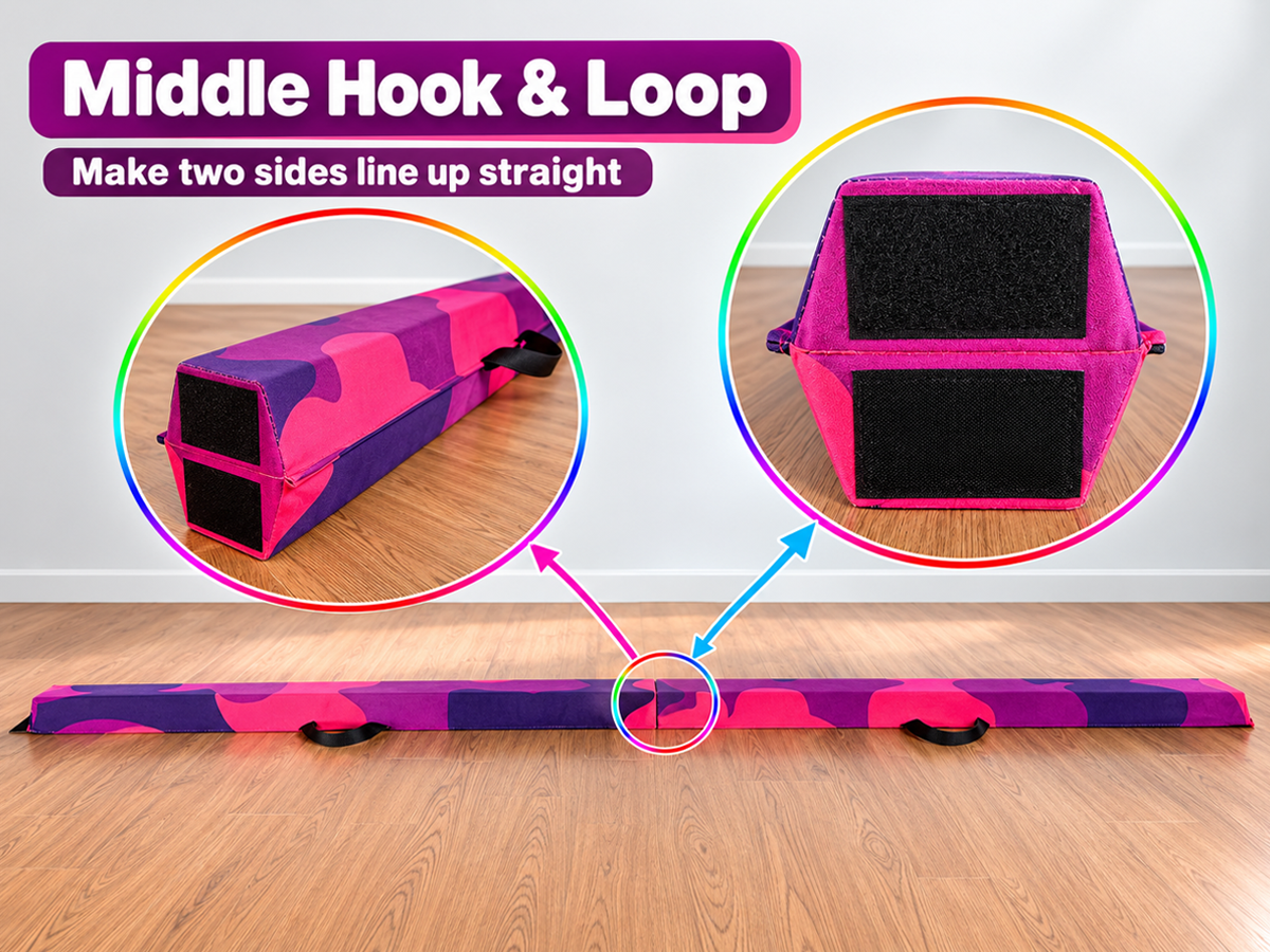 Gymnastics Folding Balance Beam 2.4M Practice Beam for Home Training