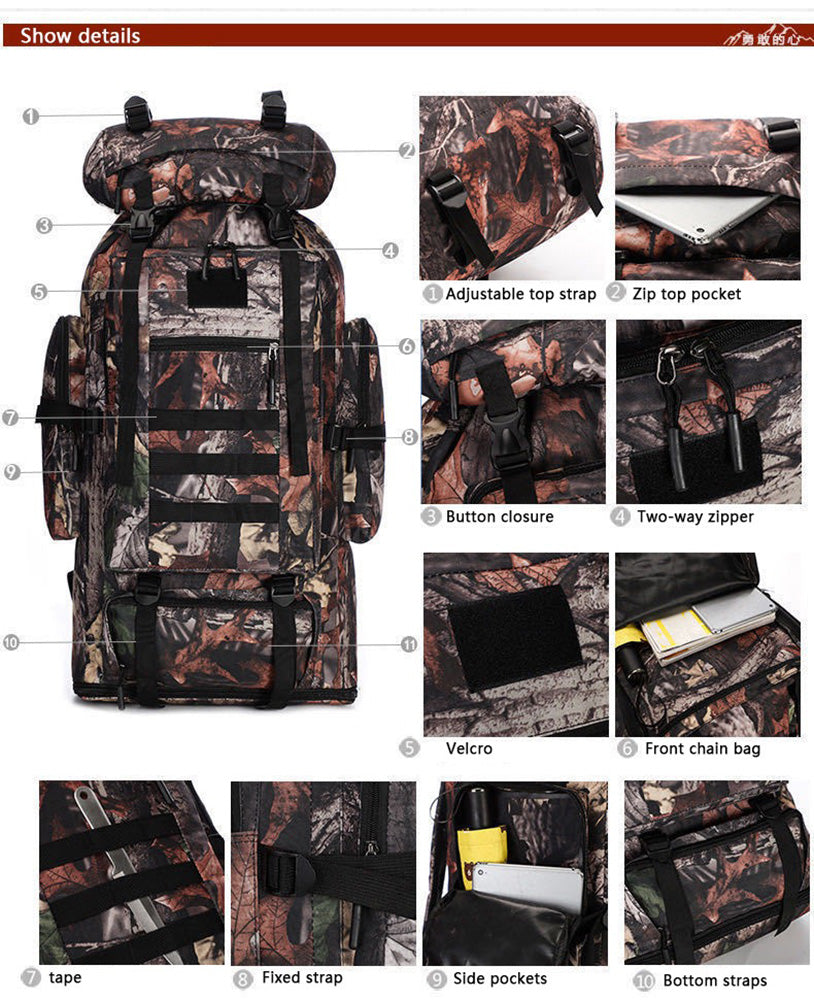 Tramping Pack 100L Waterproof – Tactical Tramping Pack for Hiking, Camping & Outdoor Travel