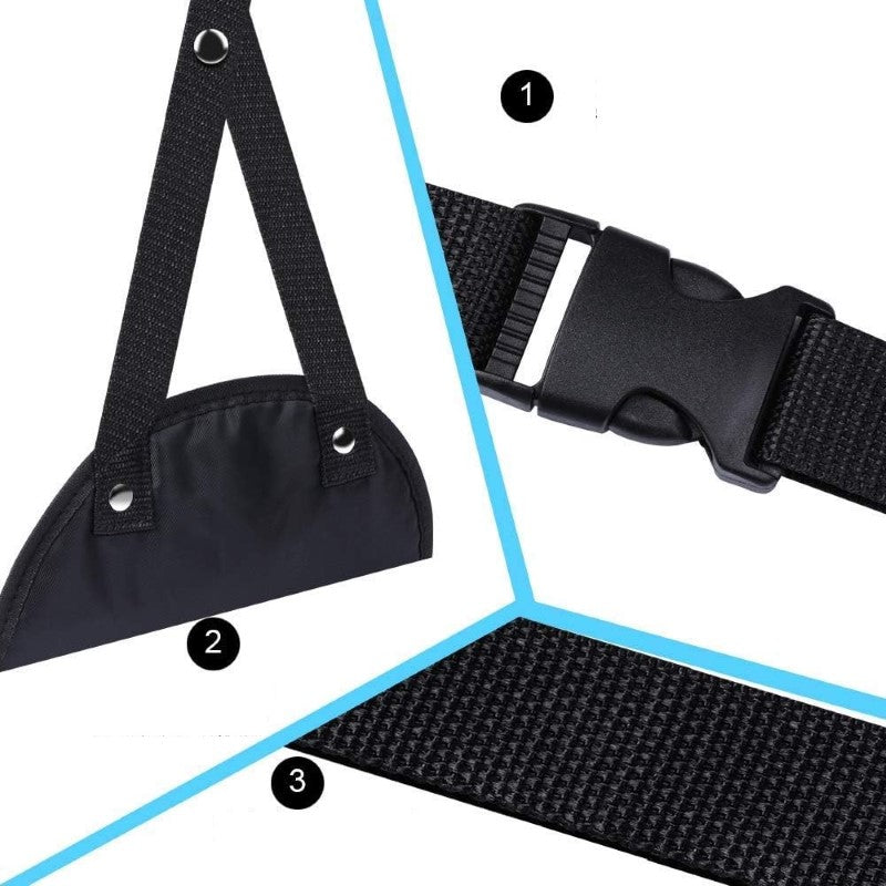 Airplane Footrest with Head Hammock - Comfortable Travel Footrest for Flights, Trains, and More