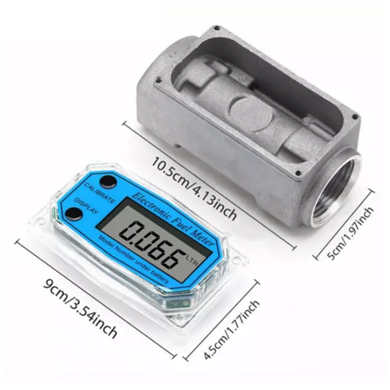 2" Digital Display Flow Meter – High Accuracy Flow Measurement with Instantaneous & Cumulative Display, Powered by AAA Batteries
