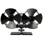 8 Blade Double Head Heat Powered Stove Fan – Fireplace Heat Circulation Fan
