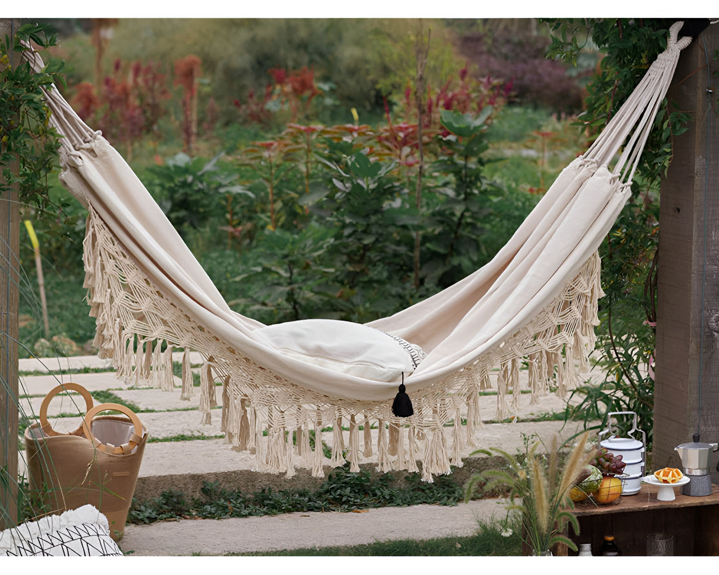 Tassel Cotton Double Hammock Bed