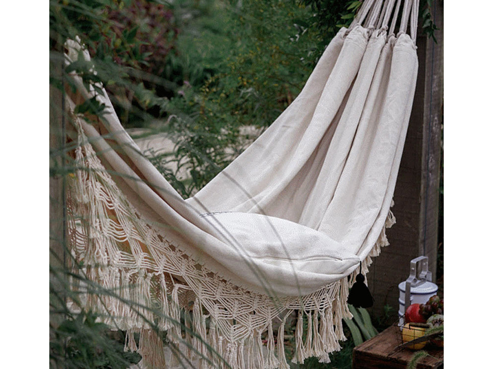 Tassel Cotton Double Hammock Bed