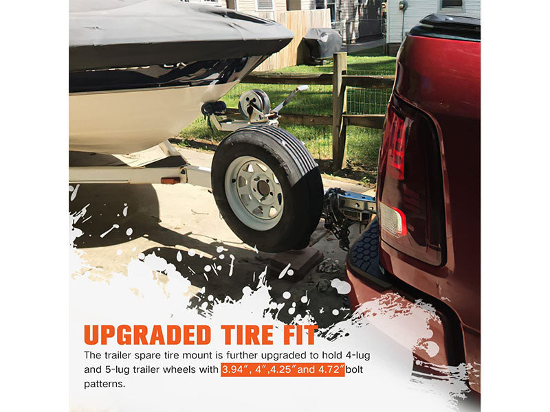 Spare Tire Carrier with Lock - 120lbs Weight Capacity for Side Mount Spare Tires