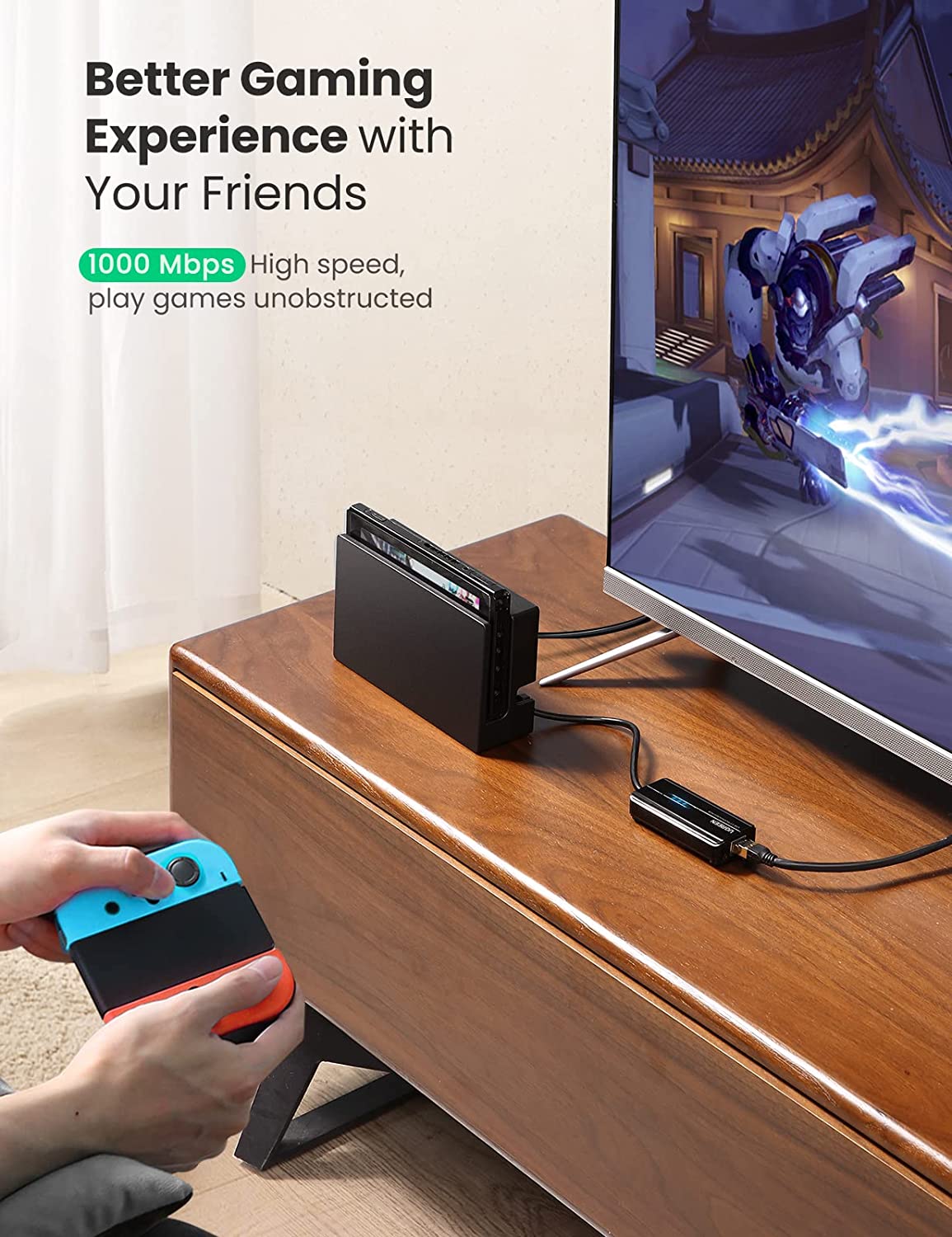 USB 3.0 Hub Ethernet Adapter 10 100 1000 Gigabit Network Converter with 3 USB 3.0 Ports Hub Compatible with Laptop PC