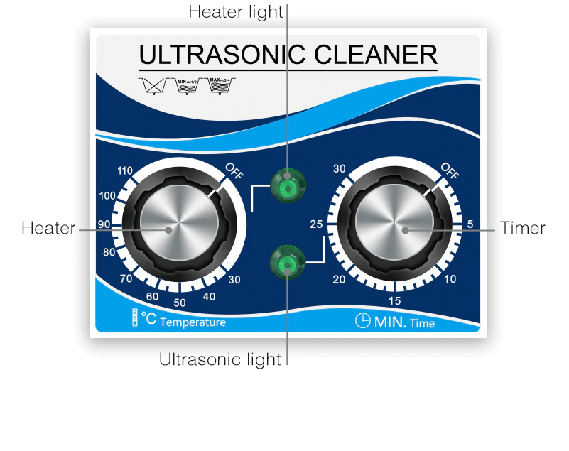 1.3L Ultrasonic Cleaner with Heating Function - 60W Ultrasound Wave Cleaner