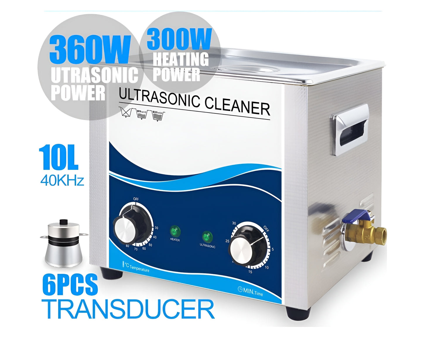 Ultrasonic Cleaner 10L Digital Cleaner for Jewelry, Eyeglasses, and More