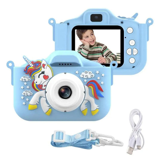 Unicorn Kids Camera with HD Video & Dual Lens – Blue