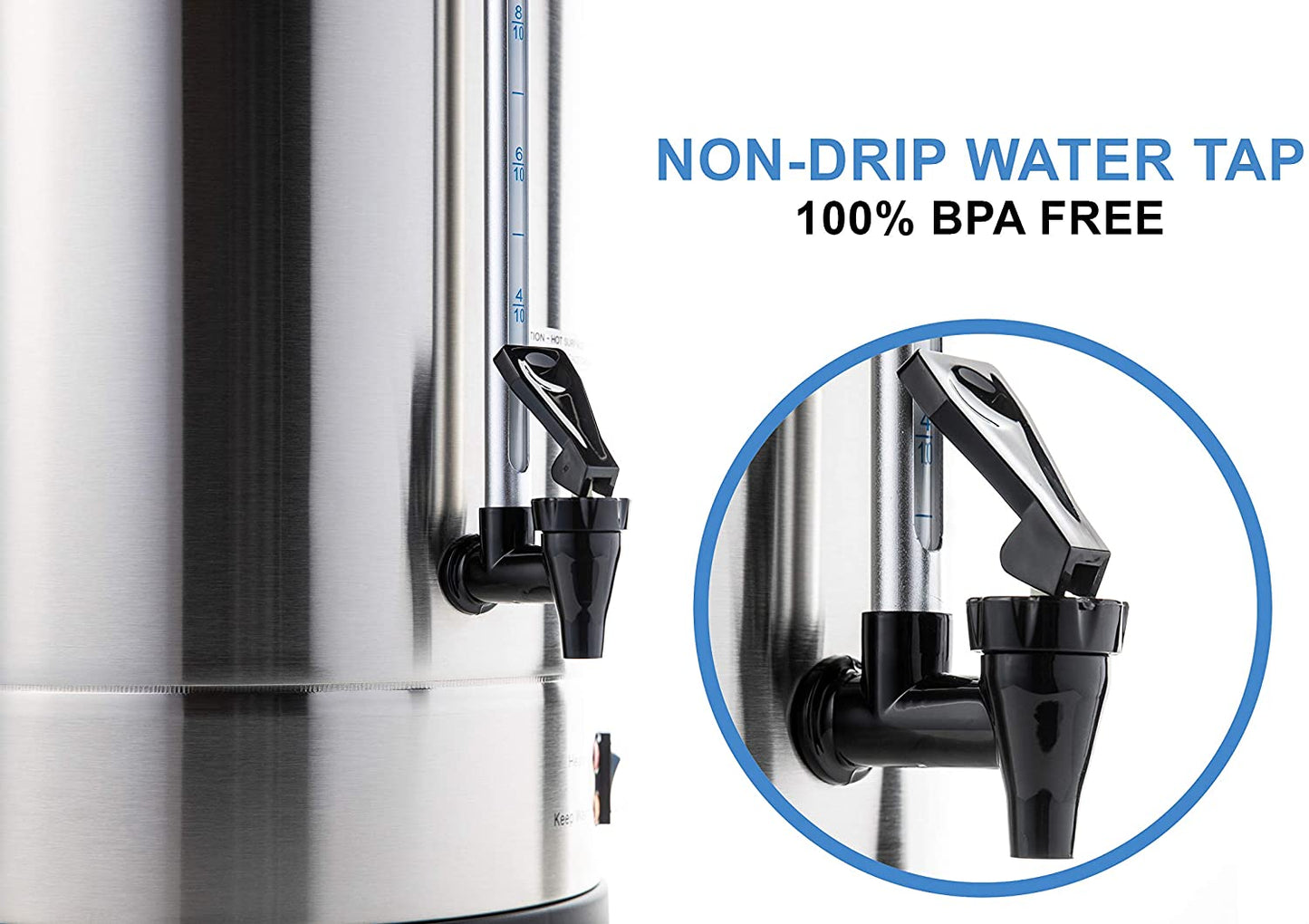 Commercial Grade Stainless Steel Coffee Hot Water Urn – 25L Capacity for Catering