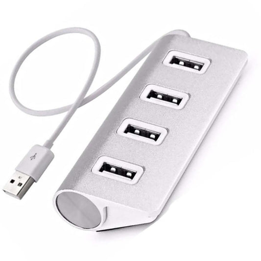 USB Hub 4 Port USB 2.0 Splitter for PC Laptop Silver