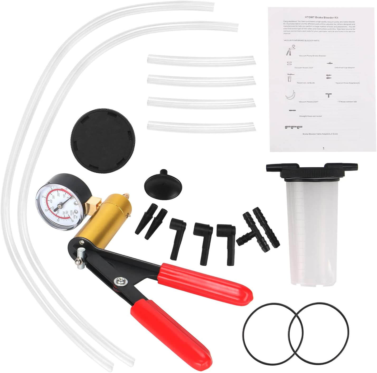 Brake Bleeder Kit Vacuum Pump – Universal Brake Bleeder Kit with Case