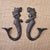 Cast Iron Mermaid Hook - Rustic - Set Of 2