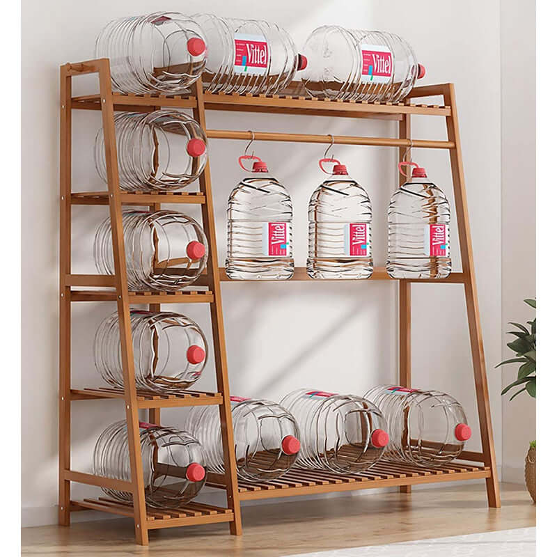 Freestanding Coat Clothing Garment Rack with Storage Shelf, 5-Tier Clothes Organizer Shelf with Shoe Rack for Household Retail