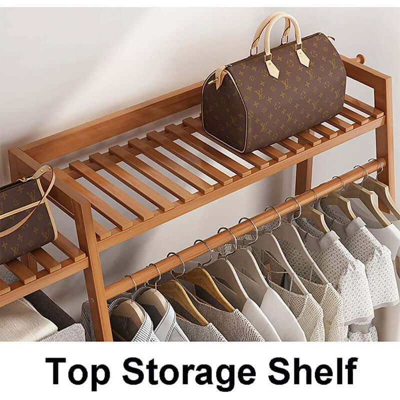 Freestanding Coat Clothing Garment Rack with Storage Shelf, 5-Tier Clothes Organizer Shelf with Shoe Rack for Household Retail